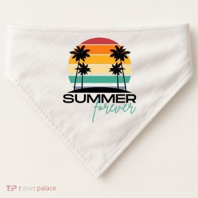 Summer Forever Retro Sunset Tropical USA-Made Doggie Bandana