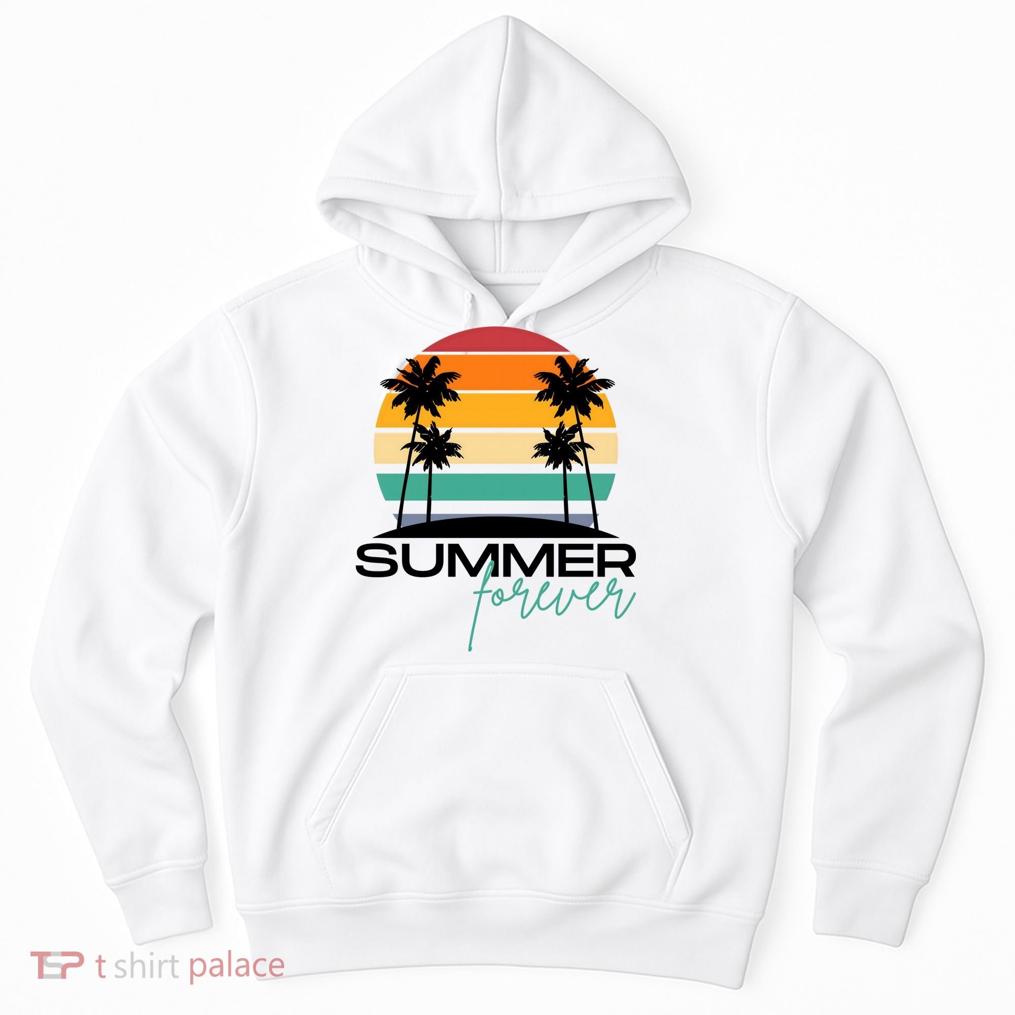 Summer Forever Retro Sunset Tropical Hoodie