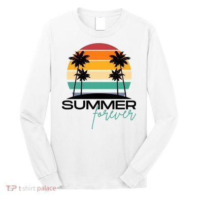 Summer Forever Retro Sunset Tropical Long Sleeve Shirt
