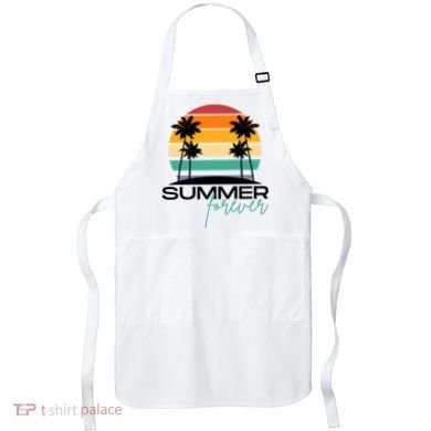 Summer Forever Retro Sunset Tropical Apron