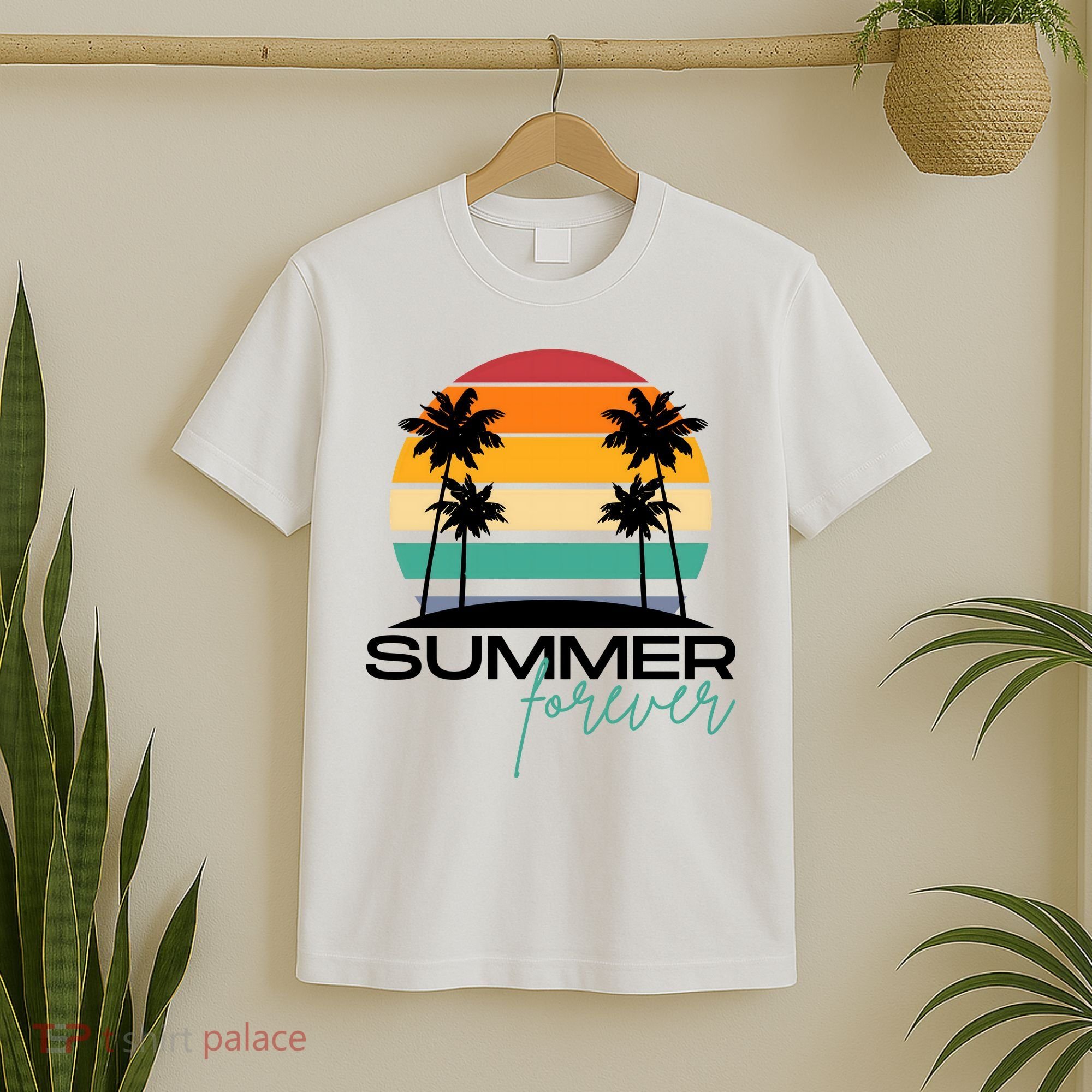 Summer Forever Retro Sunset Tropical T-Shirt