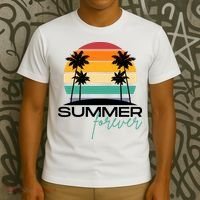 Summer Forever Retro Sunset Tropical T-Shirt thumb 3