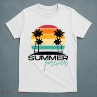 Summer Forever Retro Sunset Tropical T-Shirt thumb 5