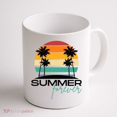 Summer Forever Retro Sunset Tropical Coffee Mug back