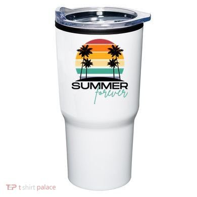 Summer Forever Retro Sunset Tropical Tumbler