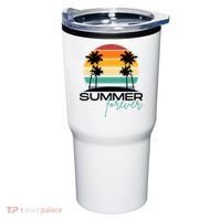 Summer Forever Retro Sunset Tropical Tumbler thumb 0