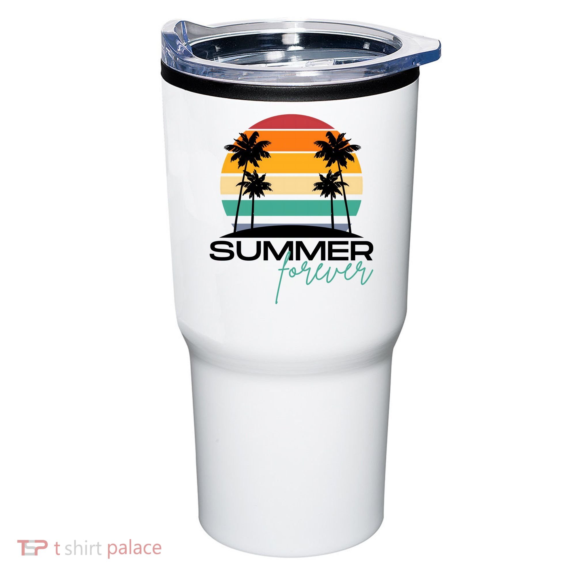 Summer Forever Retro Sunset Tropical Tumbler