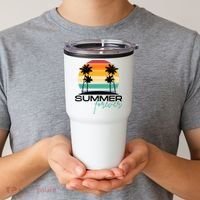 Summer Forever Retro Sunset Tropical Tumbler thumb 2