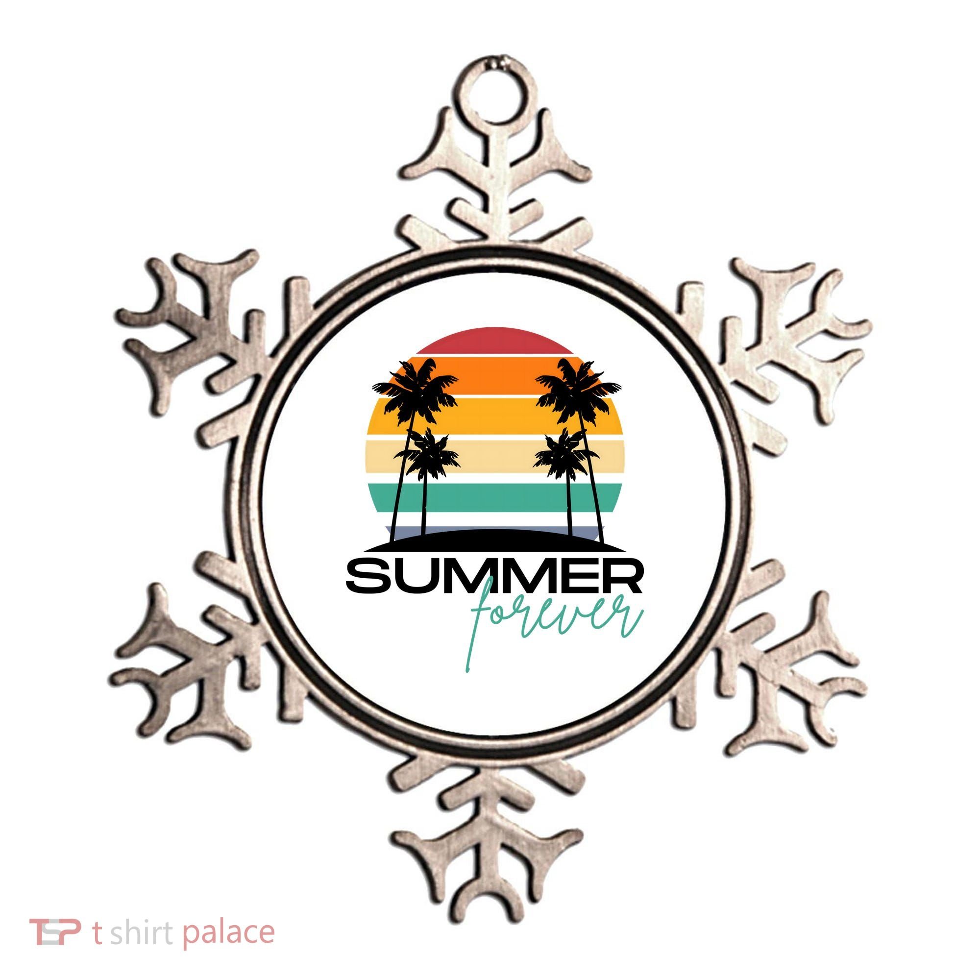 Summer Forever Retro Sunset Tropical Ornament