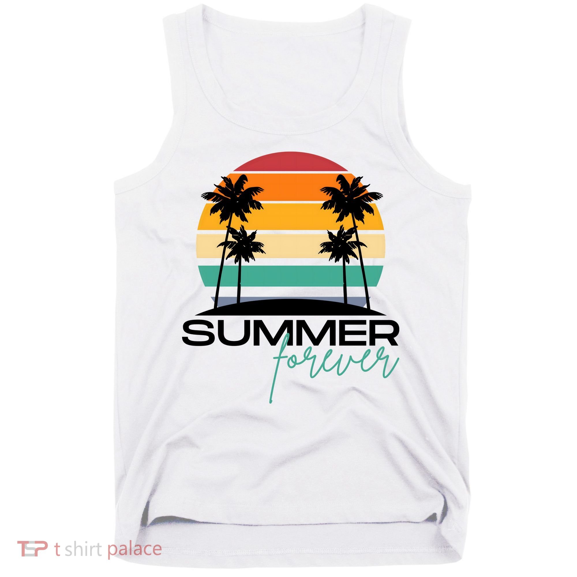 Summer Forever Retro Sunset Tropical Tank Top