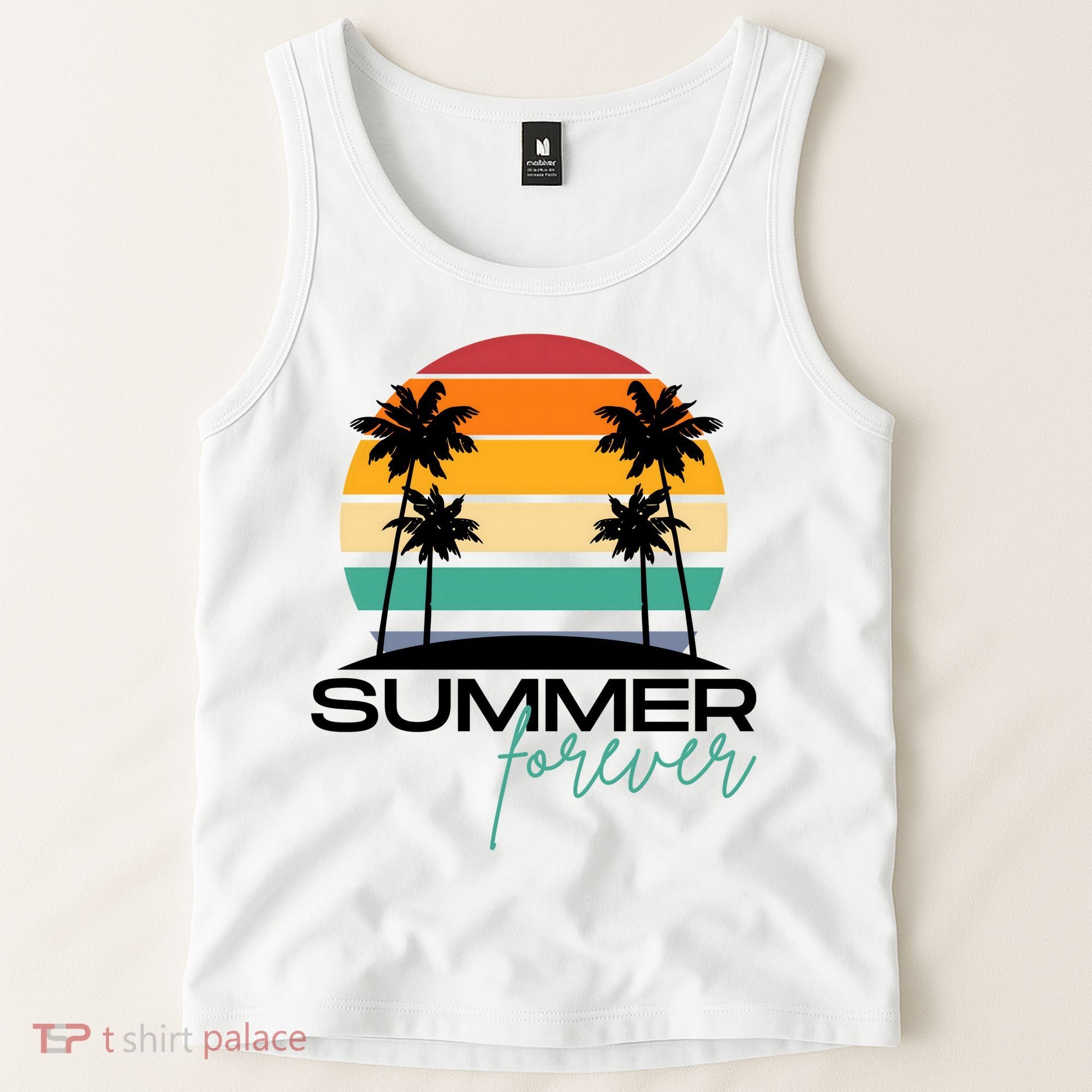 Summer Forever Retro Sunset Tropical Tank Top