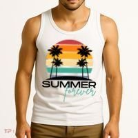 Summer Forever Retro Sunset Tropical Tank Top thumb 3
