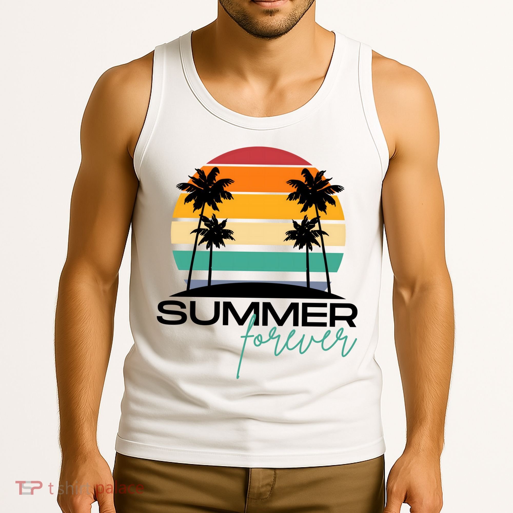 Summer Forever Retro Sunset Tropical Tank Top