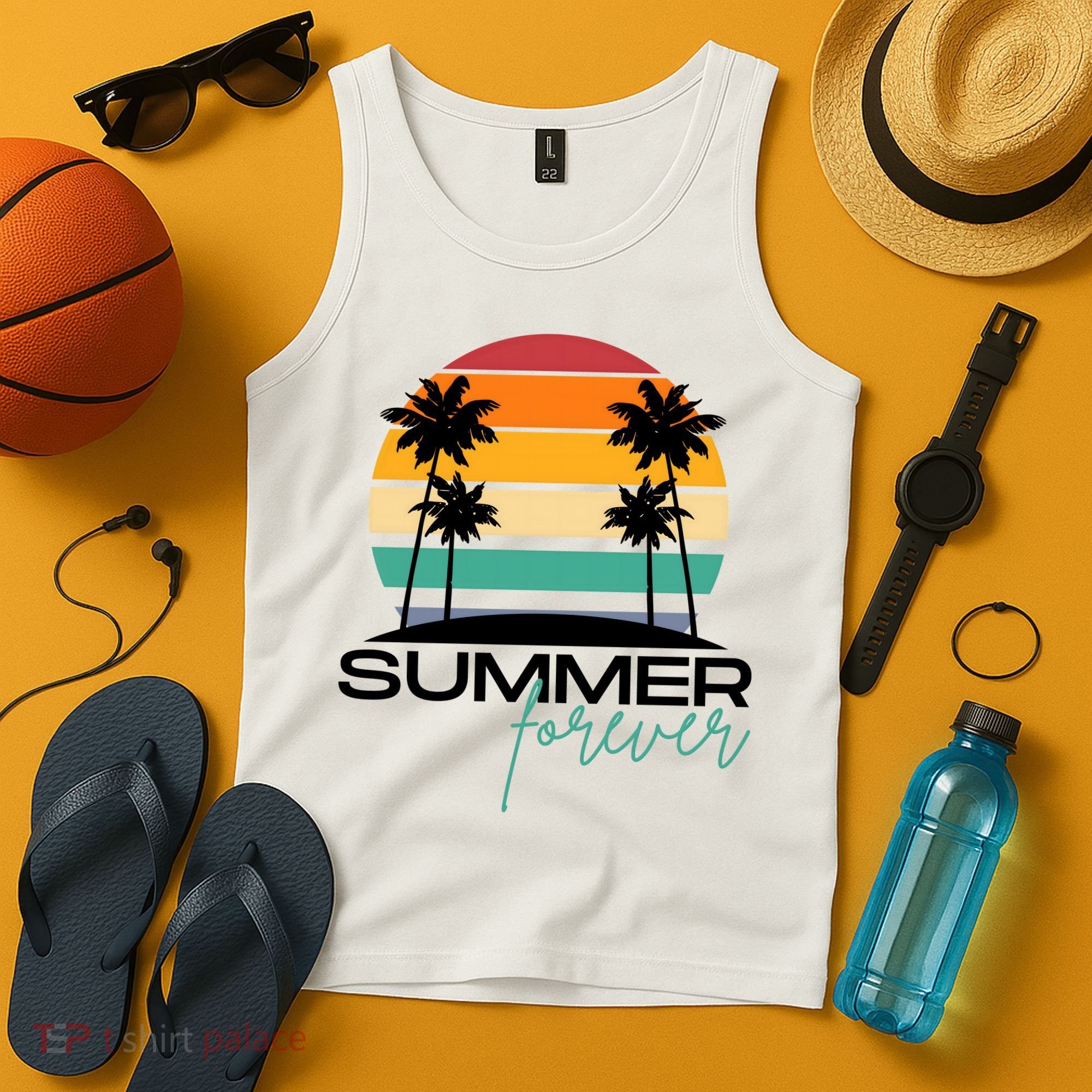 Summer Forever Retro Sunset Tropical Tank Top