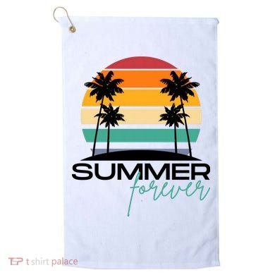 Summer Forever Retro Sunset Tropical Golf Towel
