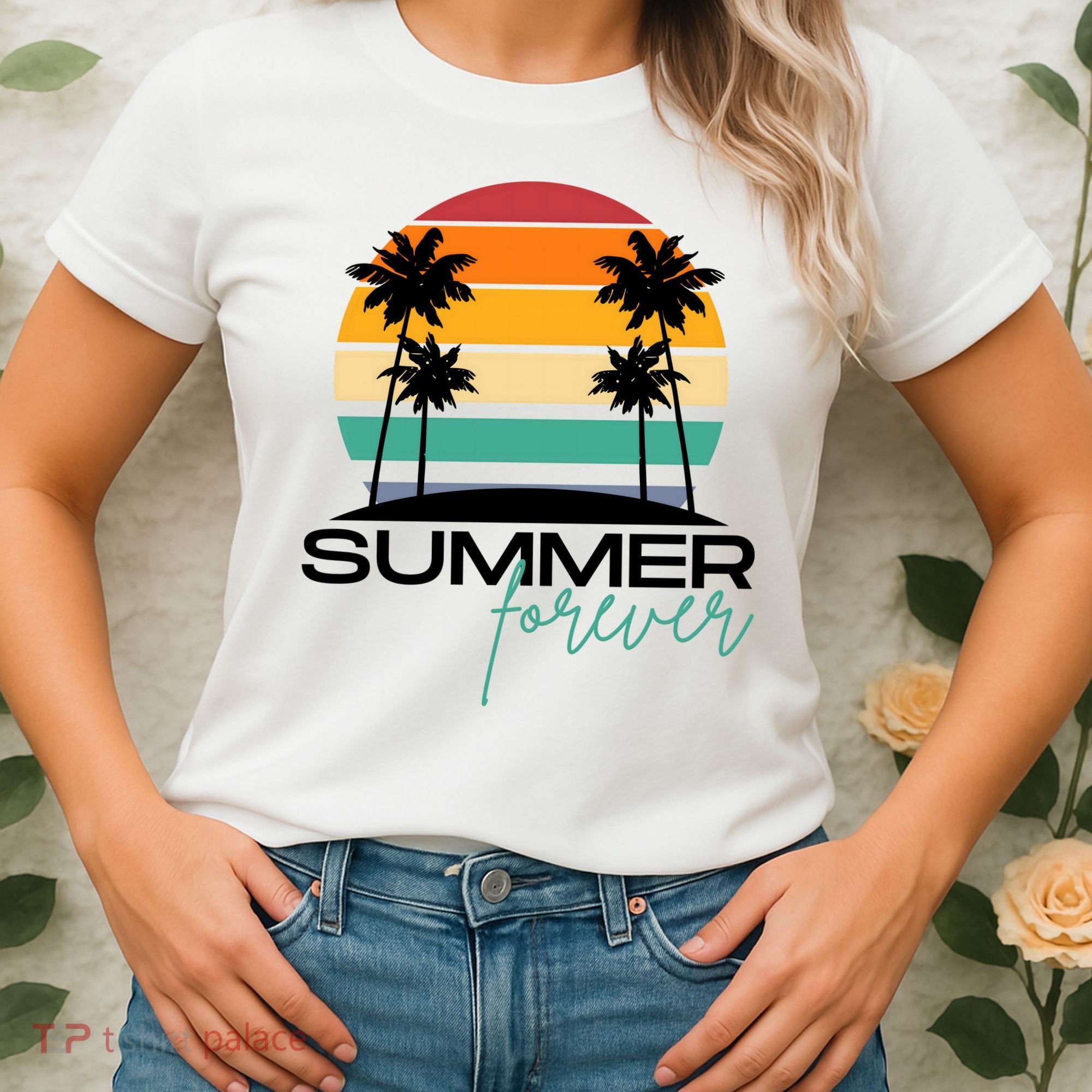 Summer Forever Retro Sunset Tropical Women's T-Shirt