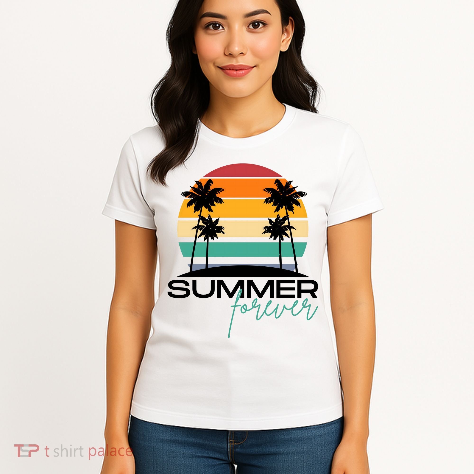 Summer Forever Retro Sunset Tropical Women's T-Shirt