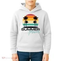 Summer Forever Retro Sunset Tropical Kids Hoodie thumb 4