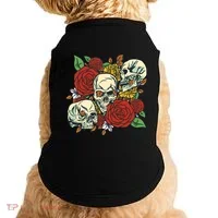 Skull Floral Rose Doggie Tank thumb 0