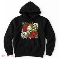 Skull Floral Rose Hoodie thumb 0