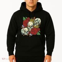 Skull Floral Rose Hoodie thumb 2