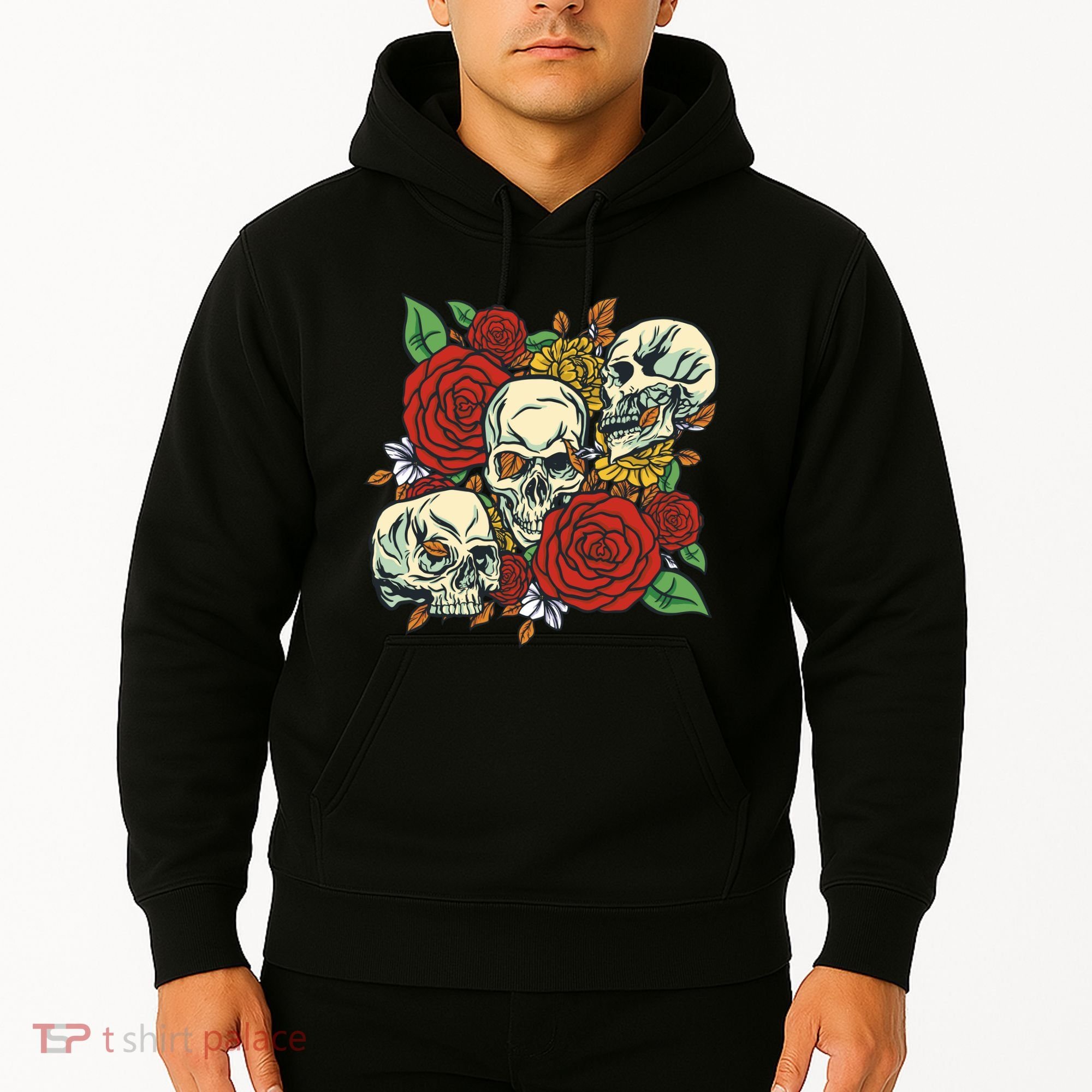 Skull Floral Rose Hoodie