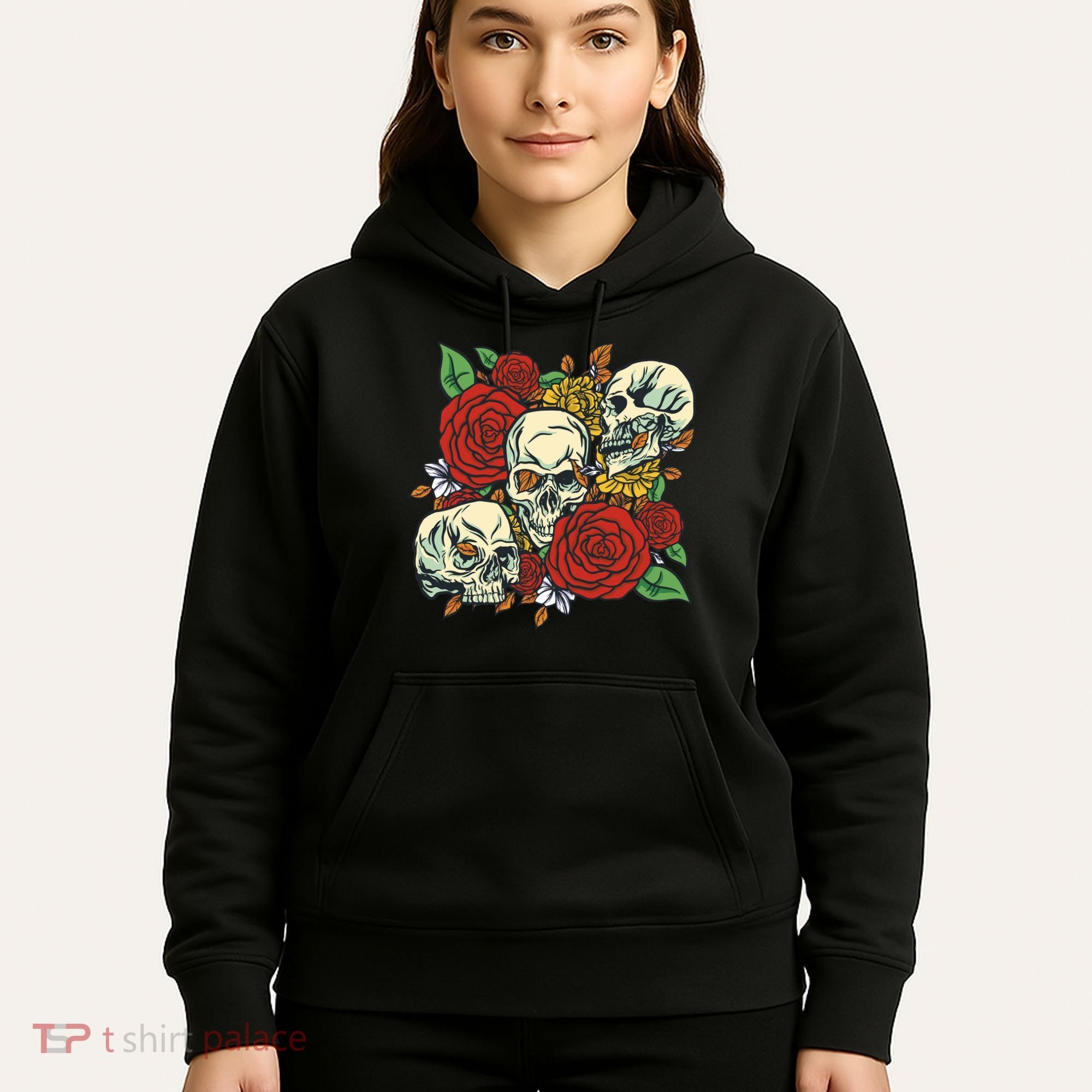 Skull Floral Rose Hoodie