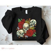 Skull Floral Rose Sweatshirt thumb 2