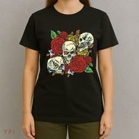 Skull Floral Rose T-Shirt thumb 4