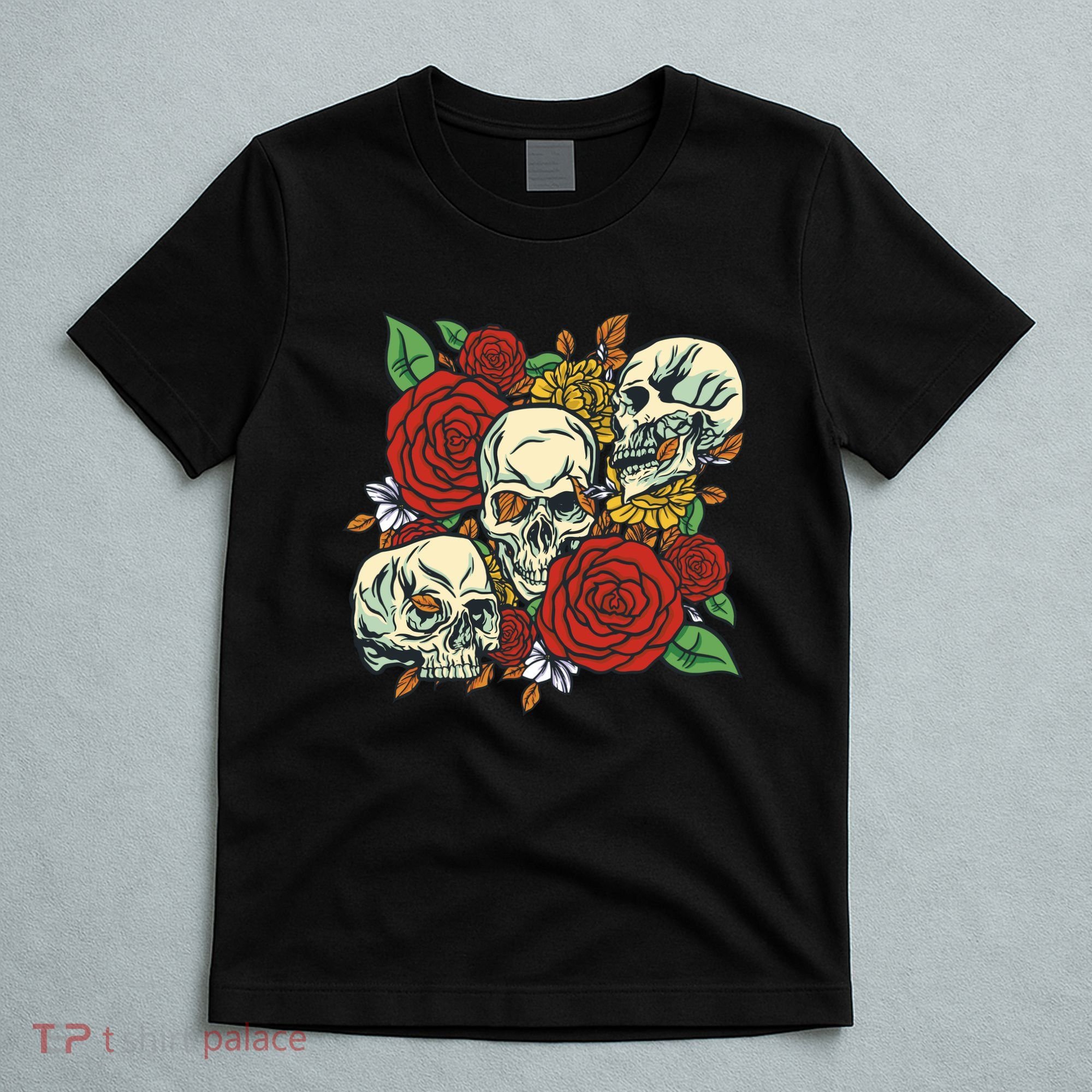 Skull Floral Rose T-Shirt