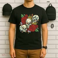 Skull Floral Rose T-Shirt thumb 6