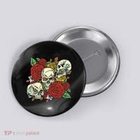 Skull Floral Rose Button thumb 0