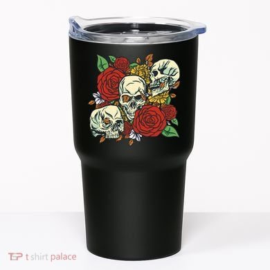 Skull Floral Rose Tumbler