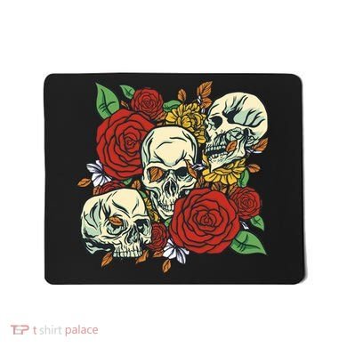 Skull Floral Rose Mousepad