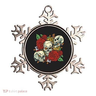 Skull Floral Rose Ornament