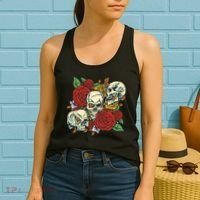 Skull Floral Rose Women's Tank Top thumb 2