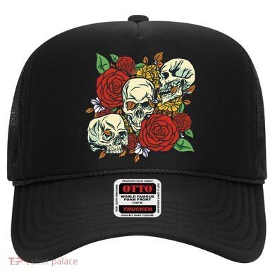 Skull Floral Rose Hat