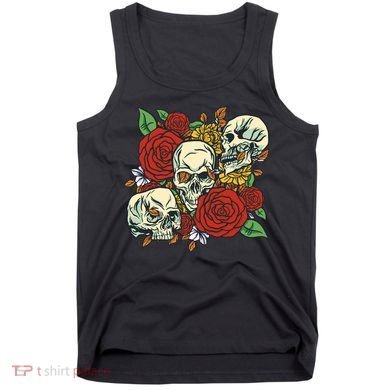 Skull Floral Rose Tank Top