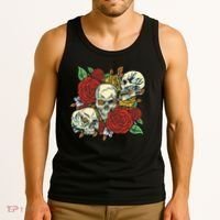 Skull Floral Rose Tank Top thumb 3