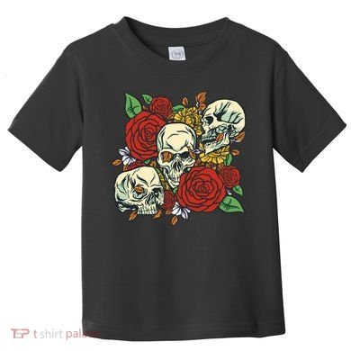 Skull Floral Rose Toddler T-Shirt