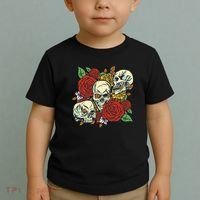 Skull Floral Rose Toddler T-Shirt thumb 2