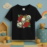Skull Floral Rose Toddler T-Shirt thumb 3