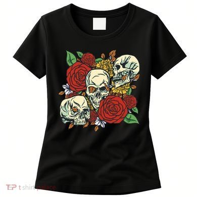 Skull Floral Rose Women's T-Shirt