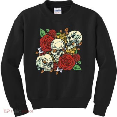 Skull Floral Rose Kids Sweatshirt