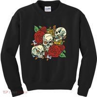 Skull Floral Rose Kids Sweatshirt thumb 0