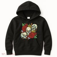 Skull Floral Rose Kids Hoodie thumb 0