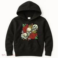 Skull Floral Rose Kids Hoodie thumb 0