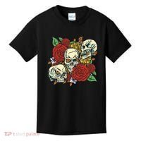Skull Floral Rose Kids T-Shirt thumb 0