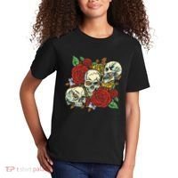 Skull Floral Rose Kids T-Shirt thumb 2