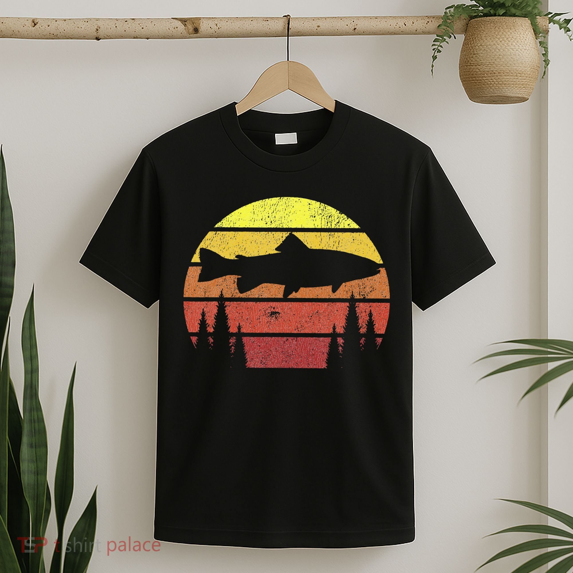 Steelhead Fishing Retro Rainbow Trout River Fisherman T-Shirt